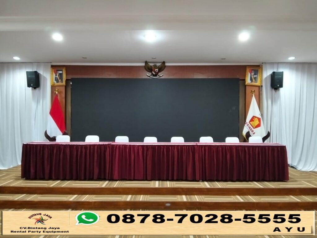 Jasa Sewa Meja Ibm Dan Tirai Filamin Putih Bogor