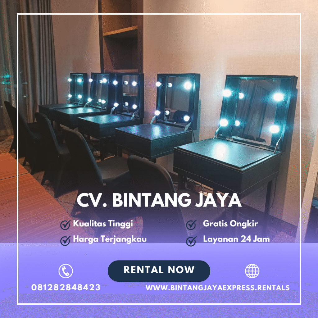 Sewa Meja Kaca Rias Dengan Lampu di Jakarta