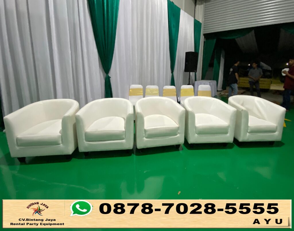 Sewa Sofa Type Single Putih Minimalis Depok