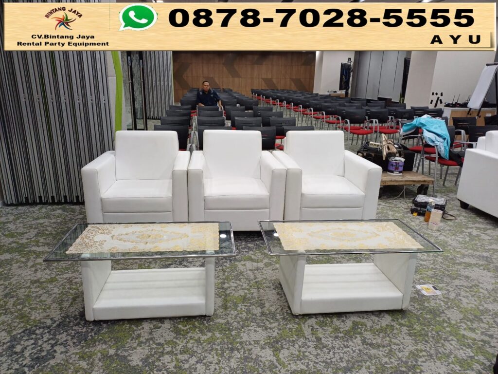 Sewa Sofa Type Single Putih Minimalis Depok