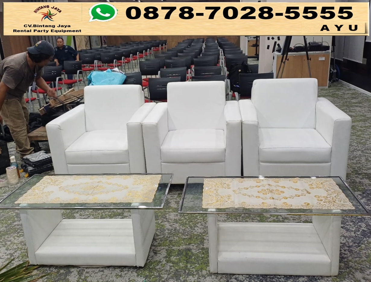 Sewa Sofa Type Single Putih Minimalis Depok