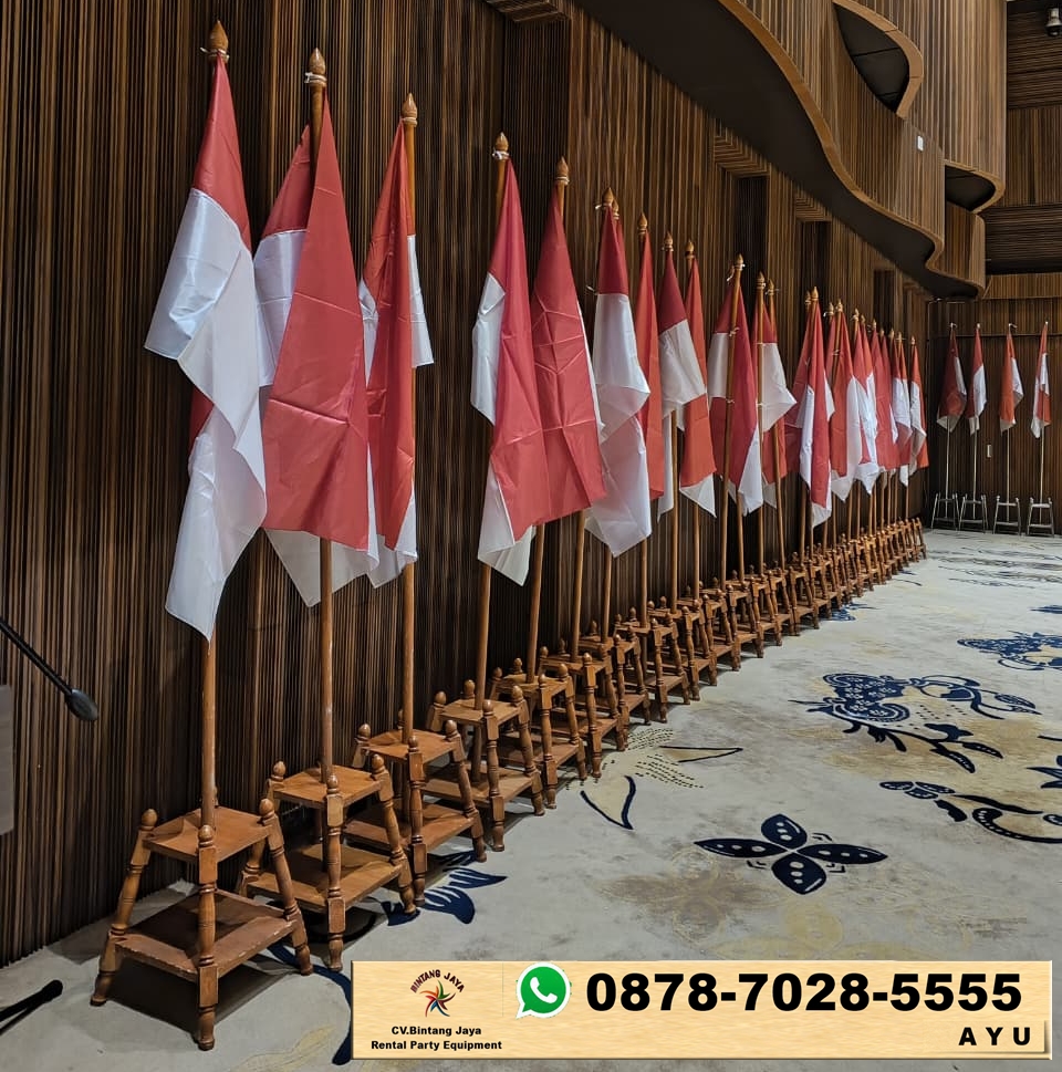 Sewa Tiang Serta Tempat Bendera Kayu Dan Stainless Tangerang