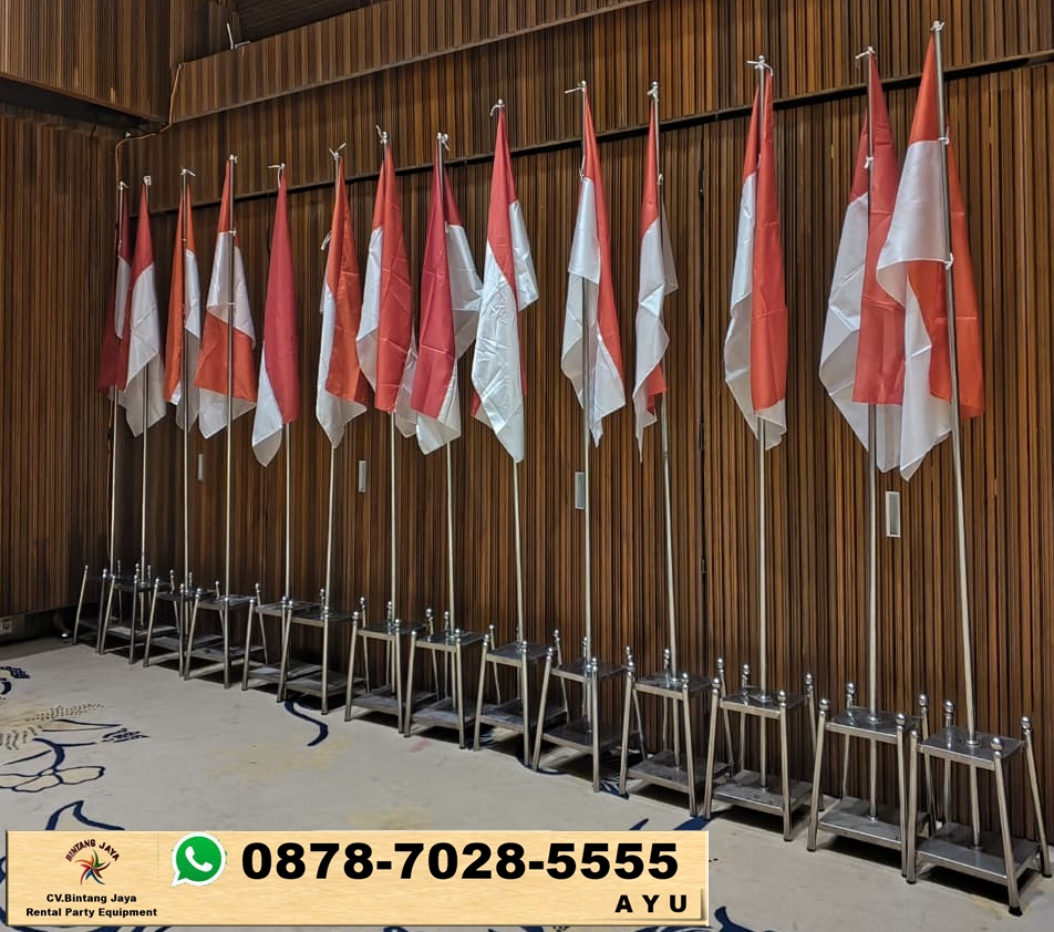 Sewa Tiang Serta Tempat Bendera Kayu Dan Stainless Tangerang