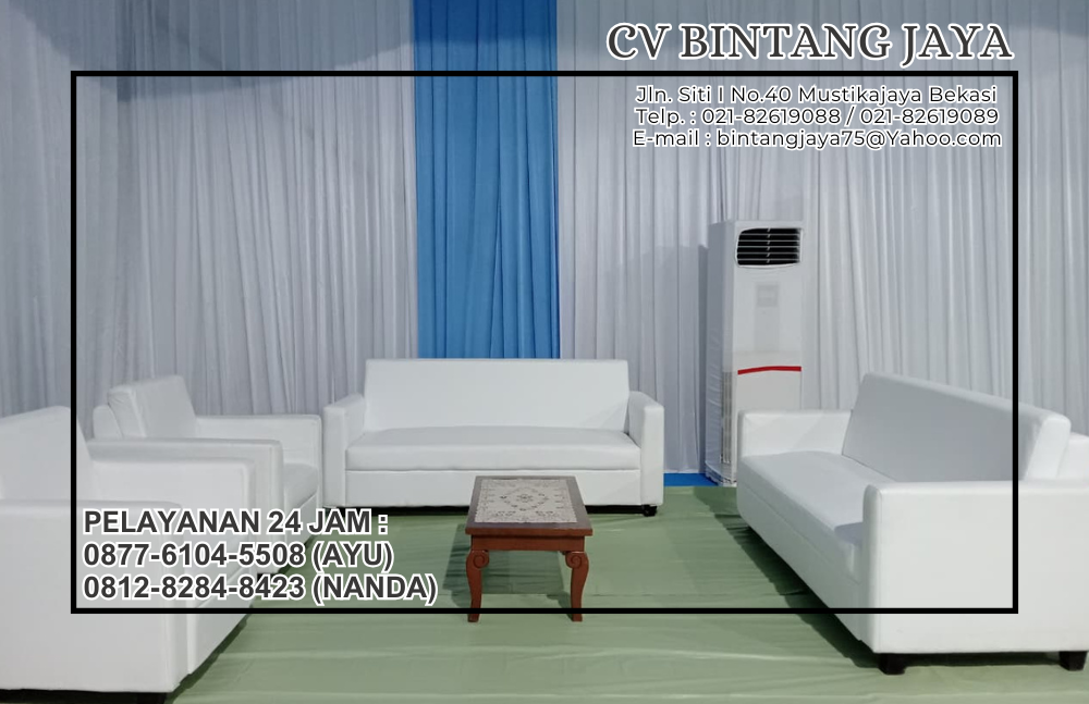 SEWA SOFA TRIPLE DAN SINGLE SET MEJA KAYU VIP JAKARTA