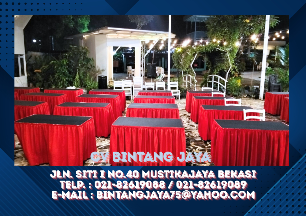 cover meja kotak merah hitam jakarta