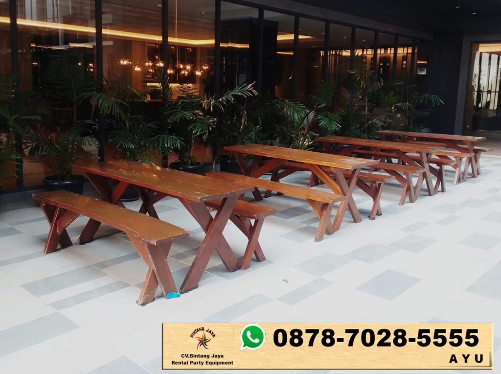Rental Meja Kursi Taman Kayu Type Extra Cibitung