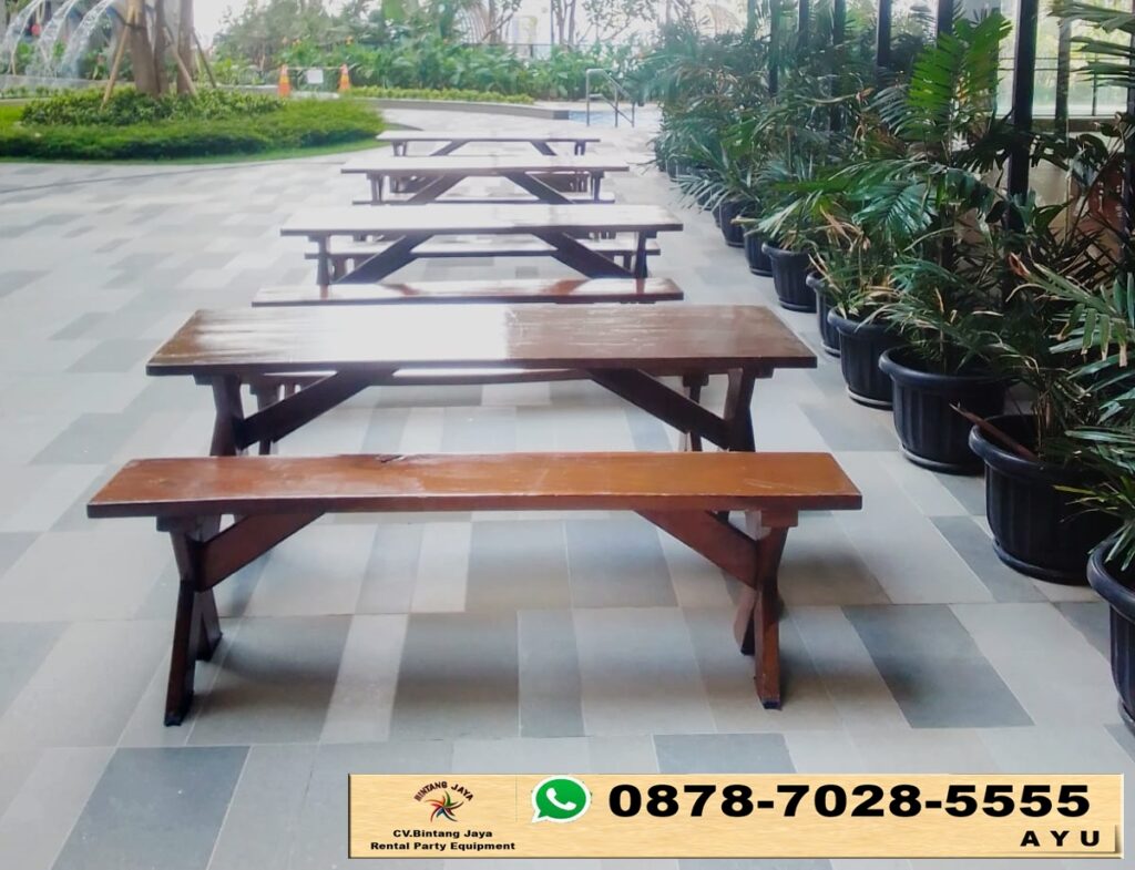 Rental Meja Kursi Taman Kayu Type Extra Cibitung