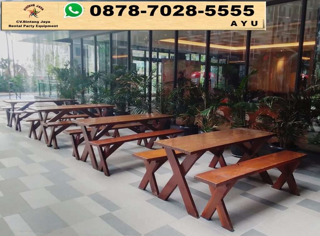 Rental Meja Kursi Taman Kayu Type Extra Cibitung