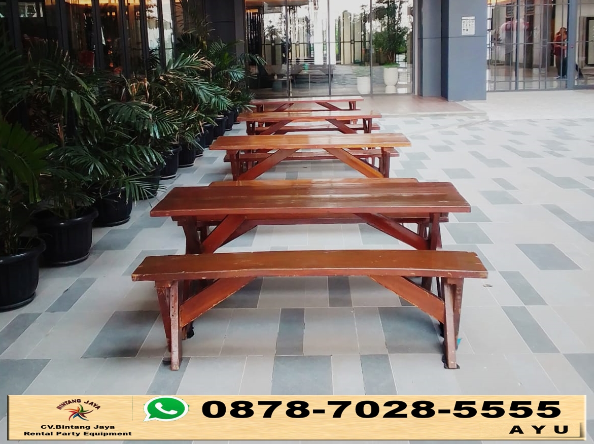 Rental Meja Kursi Taman Kayu Type Extra Cibitung