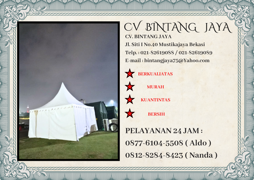 Rental tenda sarnafil kerucut putih jakarta pusat