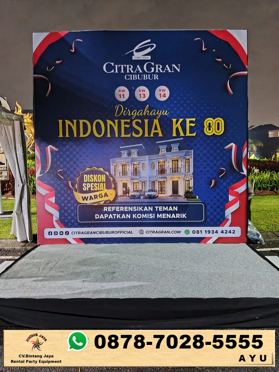 Sewa Backdrop Karpet Kain Dekorasi Serut Harapan Indah Bekasi
