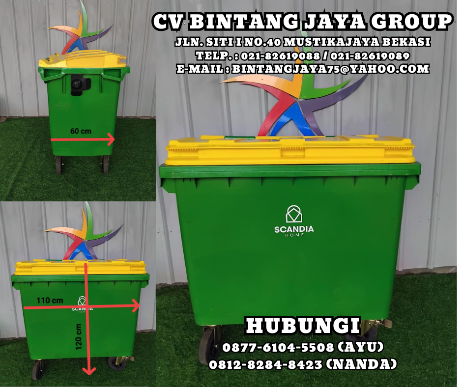 PUSAT SEWA BAK ATAU TONG SAMPAH JUMBO PLASTIK 660 LITER JAKARTA