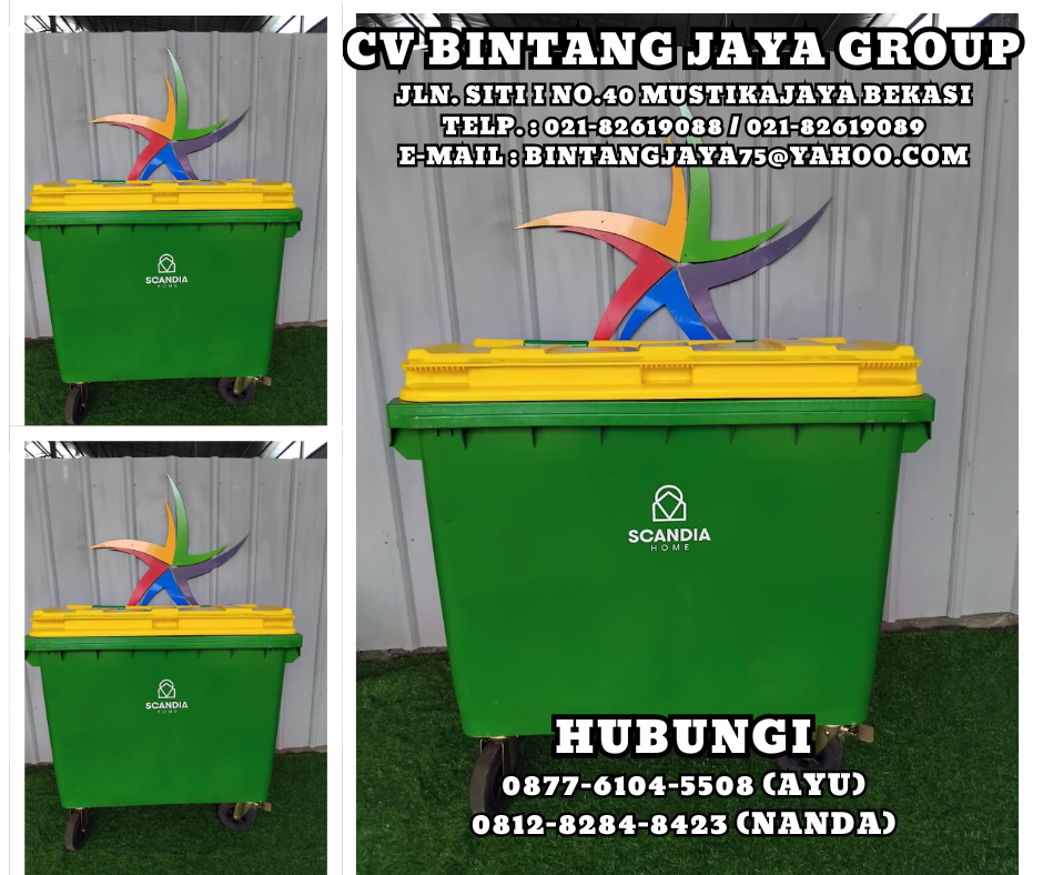 PUSAT SEWA BAK ATAU TONG SAMPAH JUMBO PLASTIK 660 LITER JAKARTA