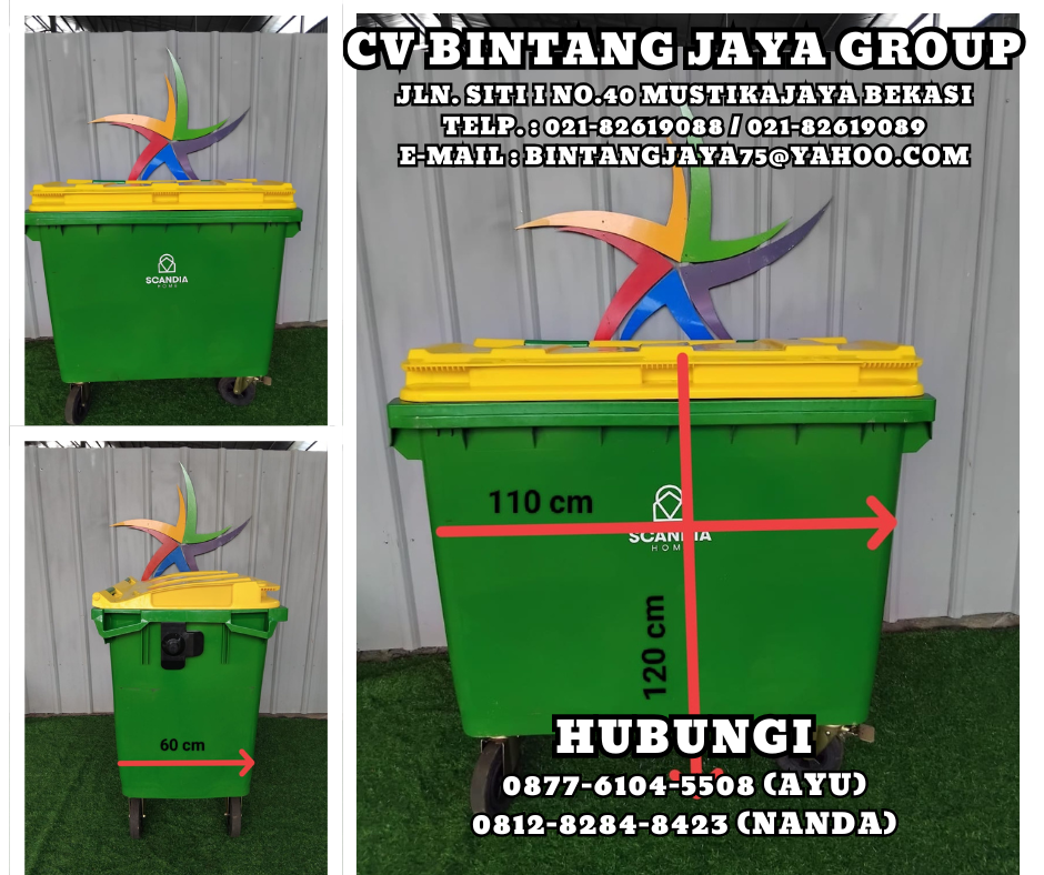 PUSAT SEWA BAK ATAU TONG SAMPAH JUMBO PLASTIK 660 LITER JAKARTA