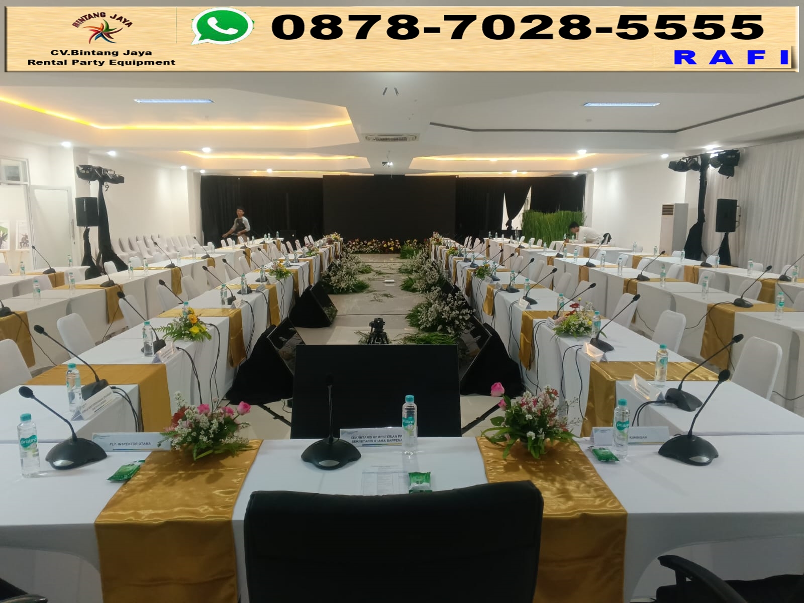 Jasa Sewa Meja IBM Set Futura Putih Event Kantor Pemda Kuningan