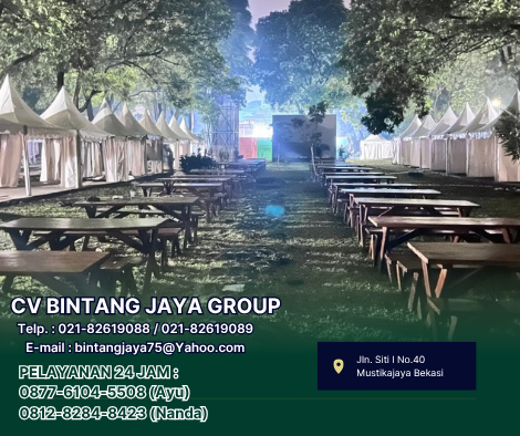 PUSAT SEWA TENDA SARNAFIL DAN MEJA KURSI TAMAN EXTRA BANDUNG