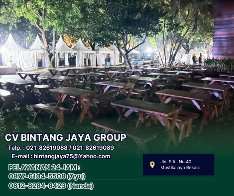 PUSAT SEWA TENDA SARNAFIL DAN MEJA KURSI TAMAN EXTRA BANDUNG
