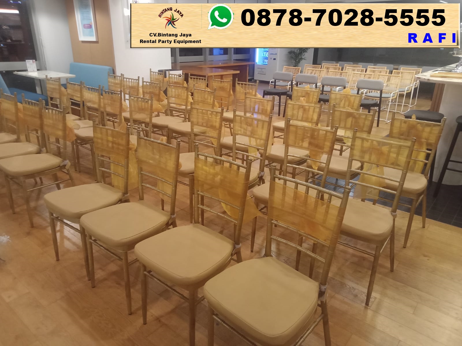 Pusat Rental Kursi VIP Tiffany Gold di BSD Tangerang