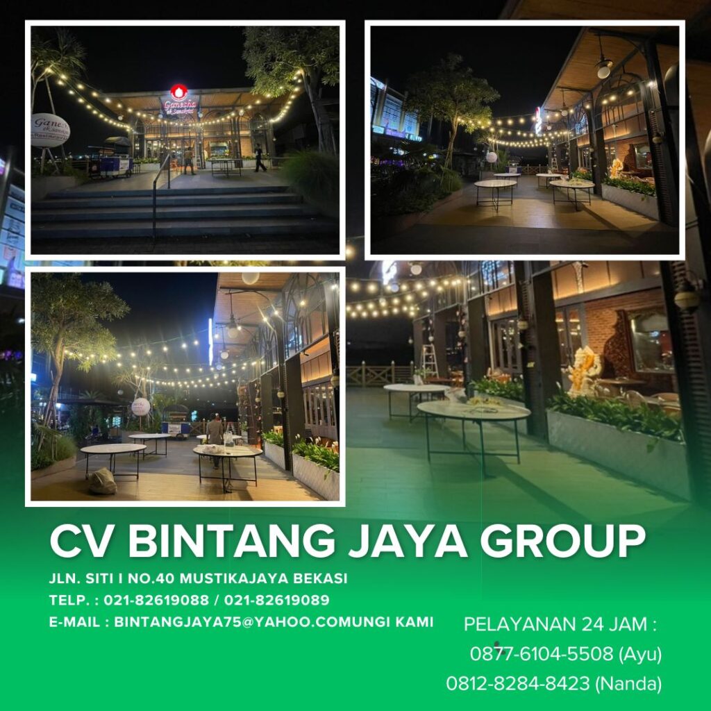RENTAL SEWA LAMPU HIAS TAMAN GANTUNG EVENT GANESHA RESTO PIK JAKARTA