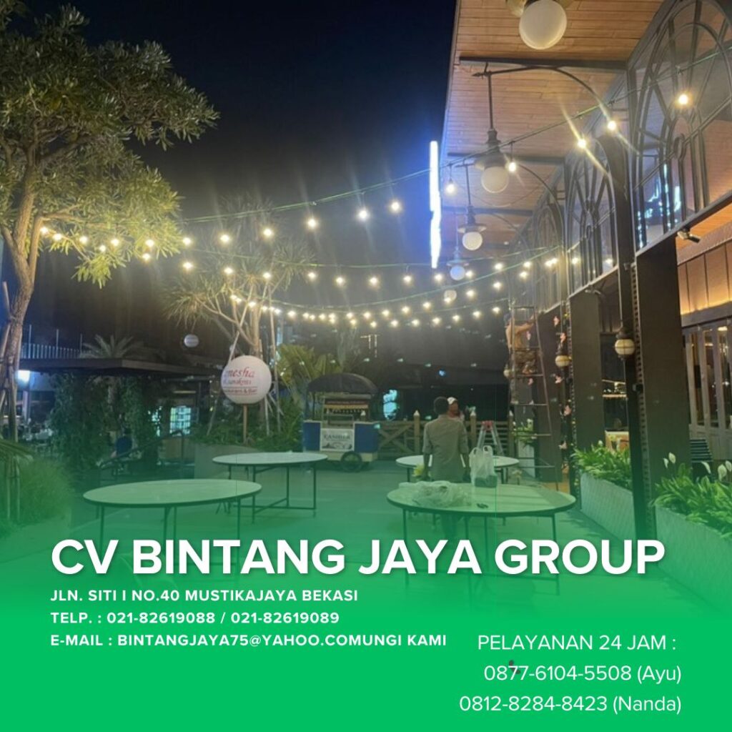 RENTAL SEWA LAMPU HIAS TAMAN GANTUNG EVENT GANESHA RESTO PIK JAKARTA