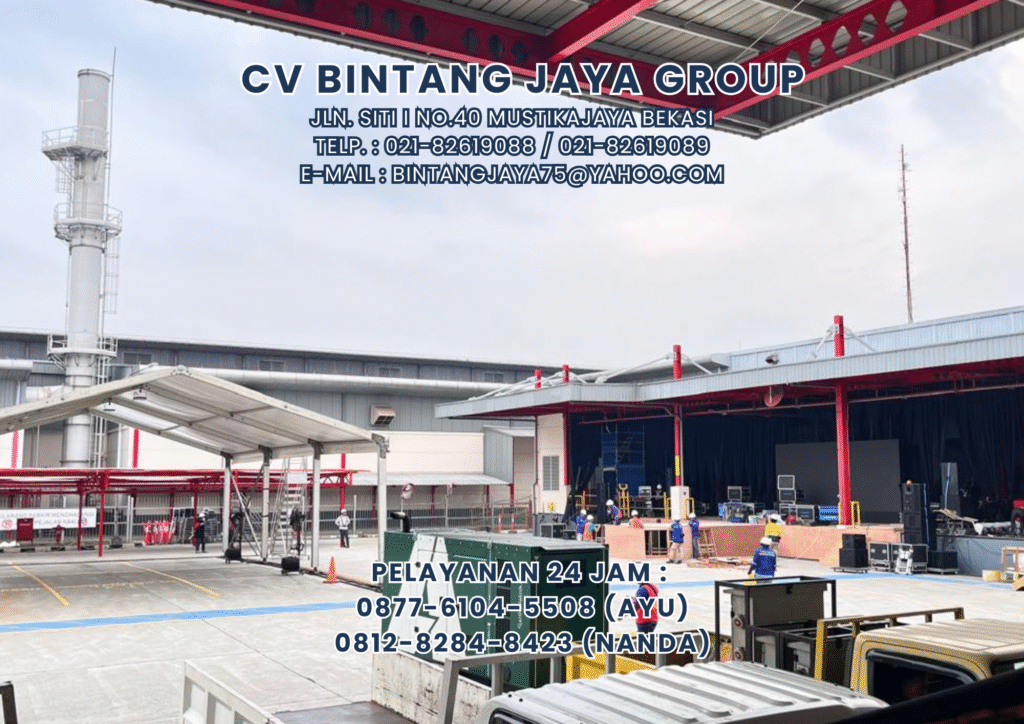 RENTAL TENDA RODER DENGAN TIRAI DAN MEJA IBM SERTA MISTY COOL KARAWANG