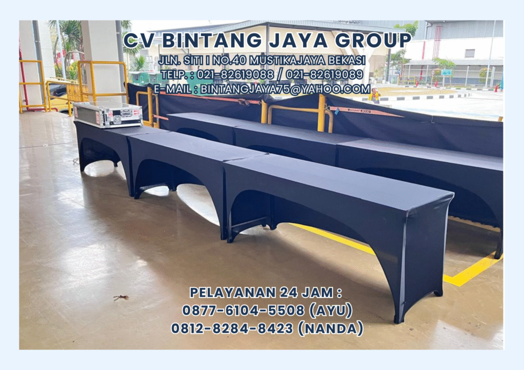 RENTAL TENDA RODER DENGAN TIRAI DAN MEJA IBM SERTA MISTY COOL KARAWANG
