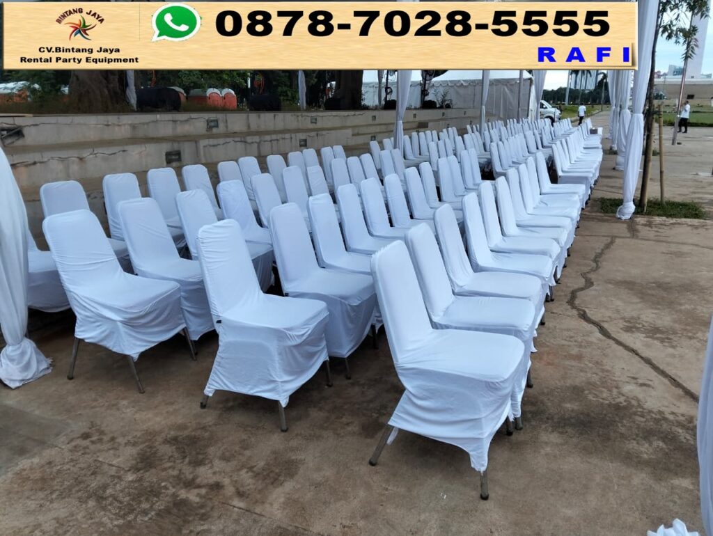 Rental Tenda Serut Putih Dan Kursi Susun Cover Putih Jakarta