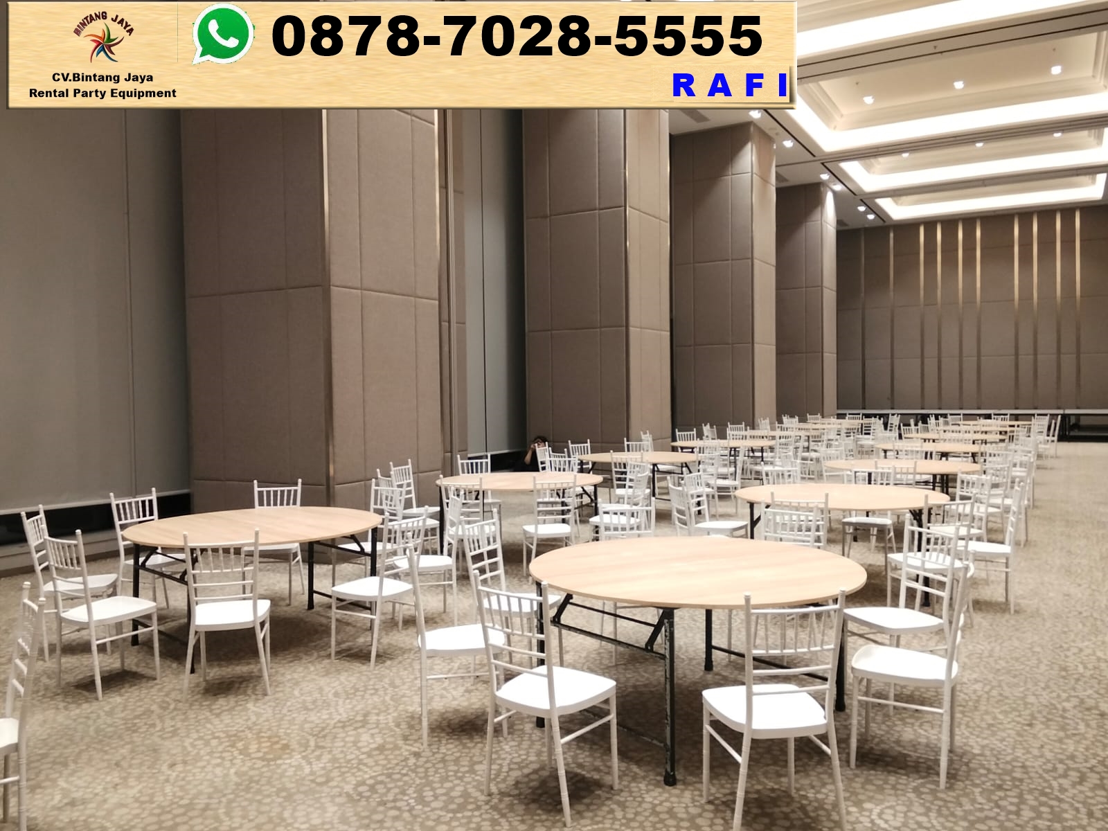 Sewa Meja Bundar Dan Kursi Tiffany VIP Putih Event PIK Ballroom
