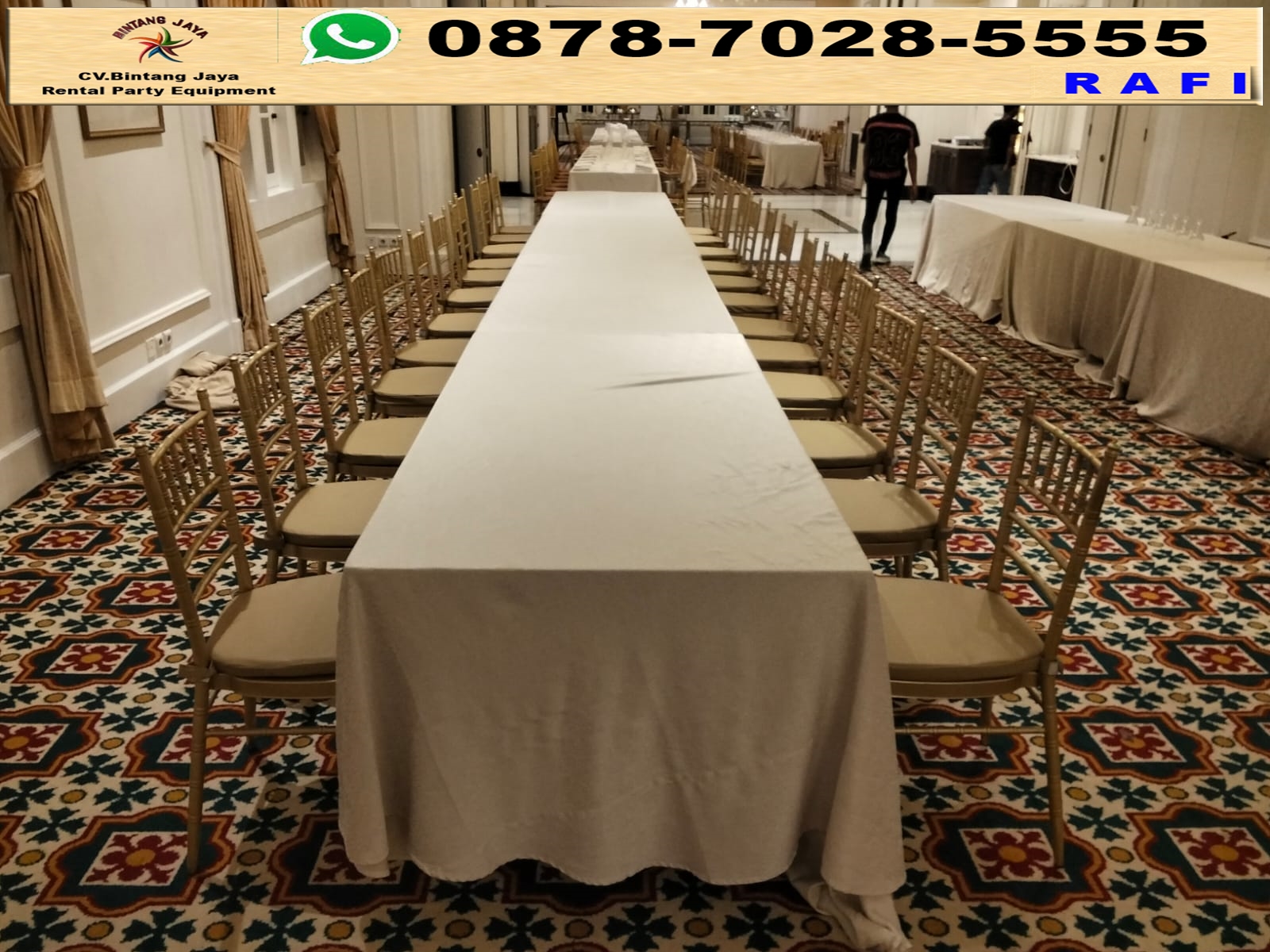 Pusat Sewa Kursi Tiffany Dan Meja Panjang Cover Tebar Jakarta