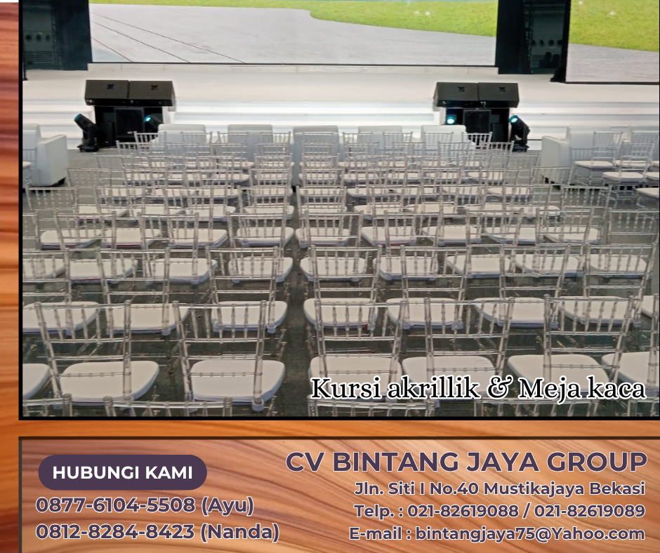 RENTAL MEJA KACA VIP KOTAK DAN KURSI TIFFANY ACRYLIK JAKARTA