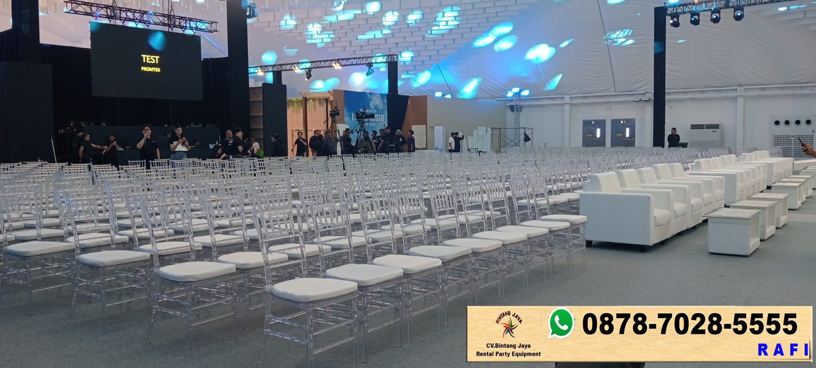 Rental Meja Kaca VIP Kotak Dan Kursi Tiffany Acrylic Jakarta