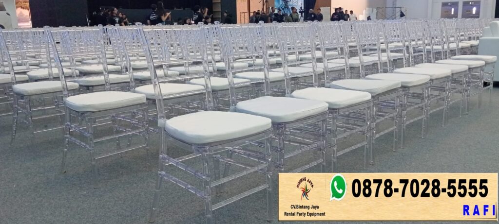 Rental Meja Kaca VIP Kotak Dan Kursi Tiffany Acrylic Jakarta