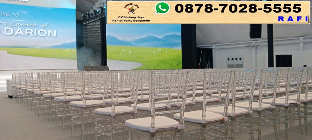 Rental Meja Kaca VIP Kotak Dan Kursi Tiffany Acrylic Jakarta