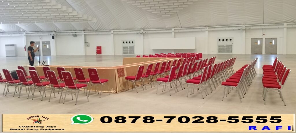 Sewa Meja Kotak Dan Kursi Stainless Merah Jakarta