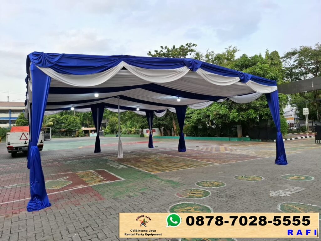 Sewa Tenda Dekorasi Putih Biru Event SD Sukasari Tangerang