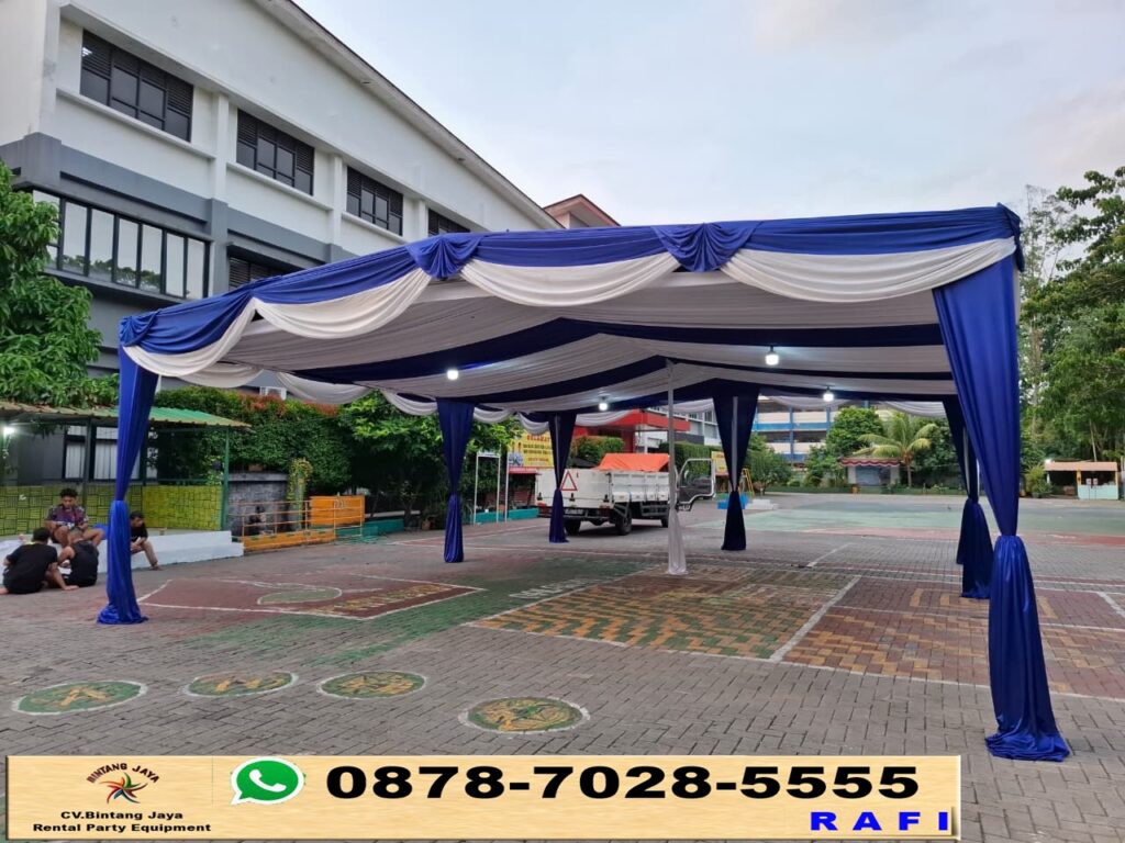 Sewa Tenda Dekorasi Putih Biru Event SD Sukasari Tangerang