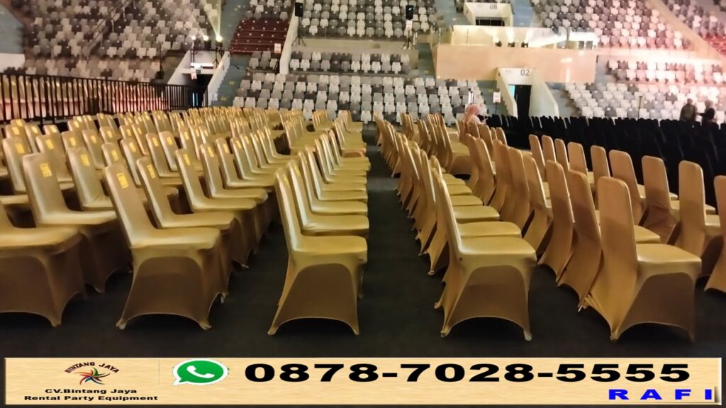 Rental Kursi Cover Sarung Kursi Ketat Gold Event Istora GBK