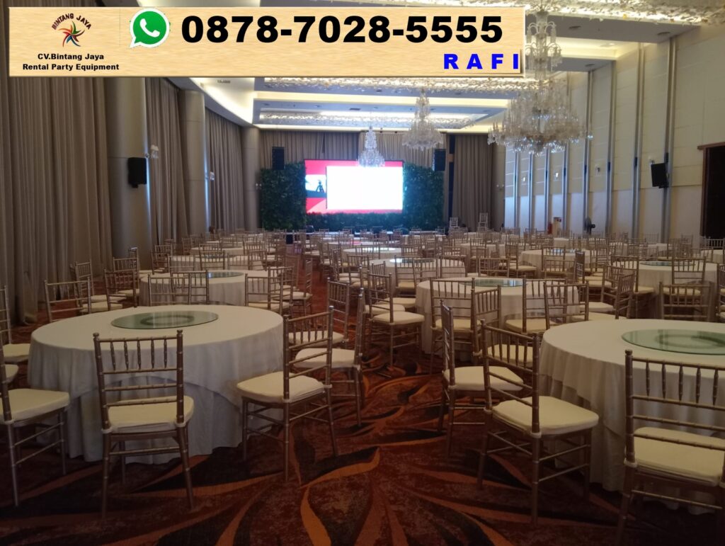 Rental Kursi Tiffany Set Meja Bundar Lengkap Lazy Suzan Jakarta