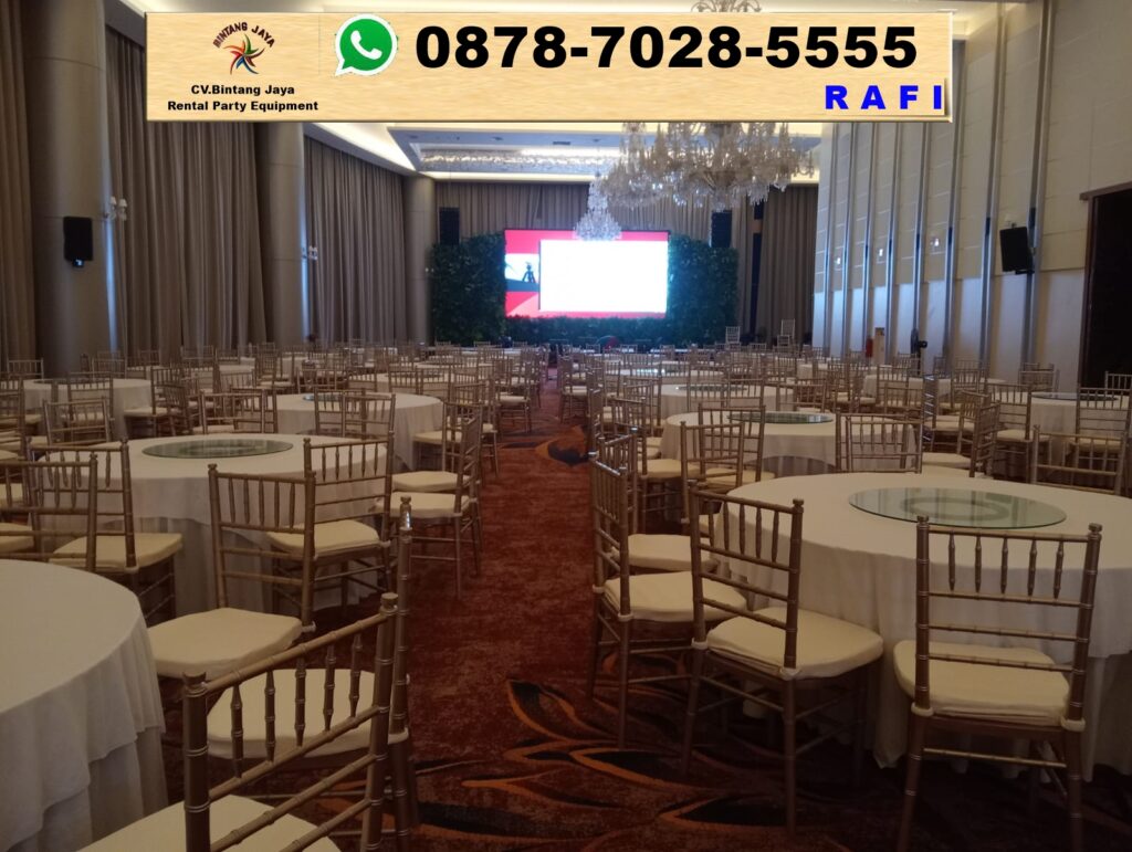Rental Kursi Tiffany Set Meja Bundar Lengkap Lazy Suzan Jakarta