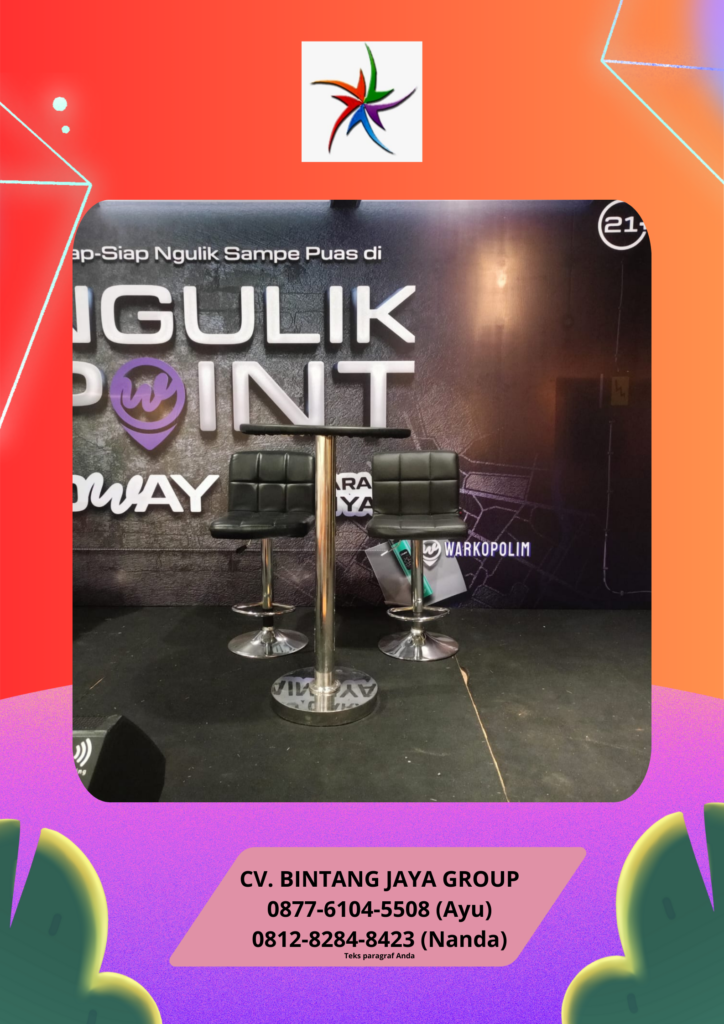 Rental Meja Barstool Hitam Dan Kursi Barstool hitam Bekasi