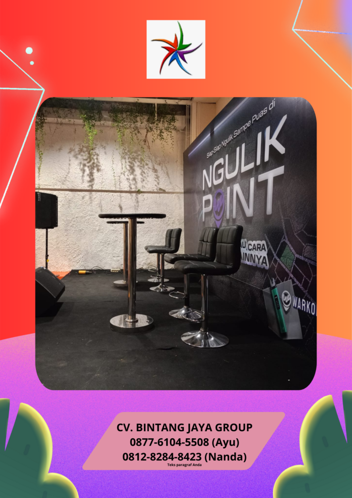 Rental Meja Barstool Hitam Dan Kursi Barstool hitam Bekasi