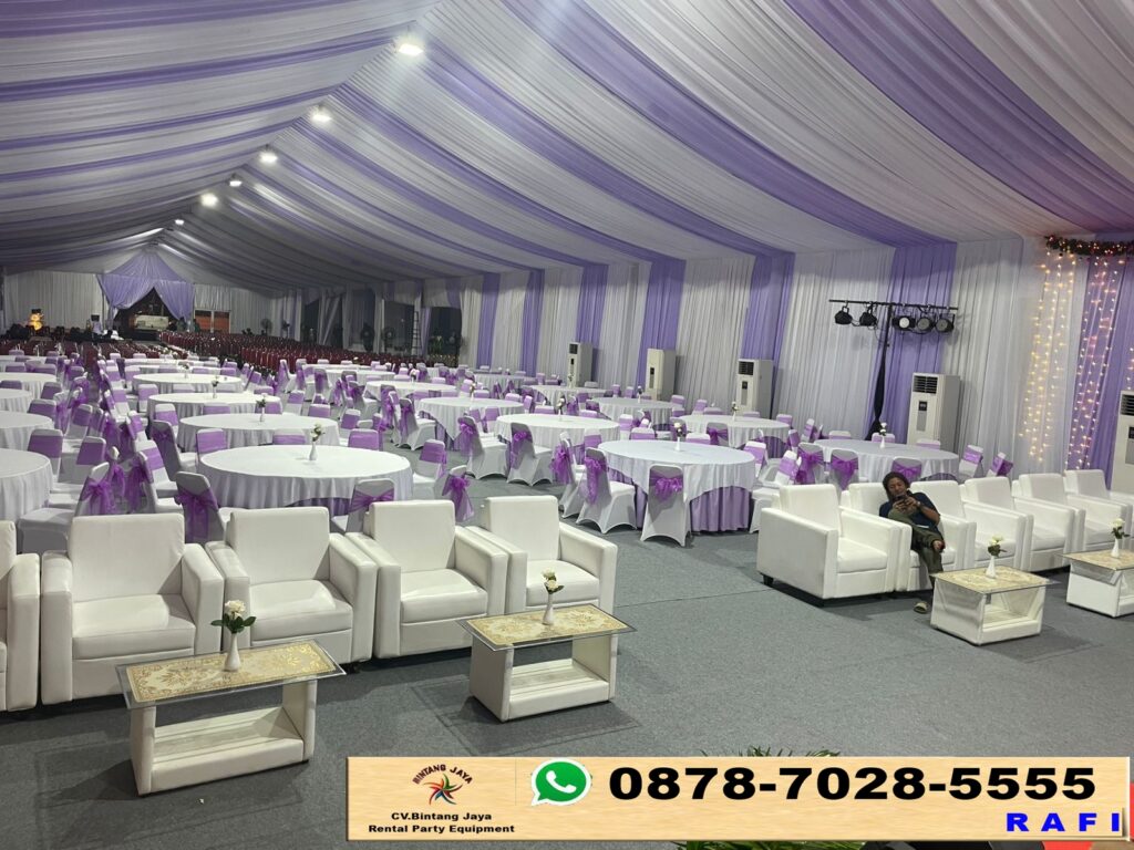 Rental Sofa Kotak Plus Meja VIP Kaca Dan Tenda Serut Area Bekasi
