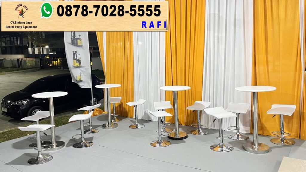 Rental Tenda Serut, Meja, Kursi, Barstool Dan Flooring Jakpus