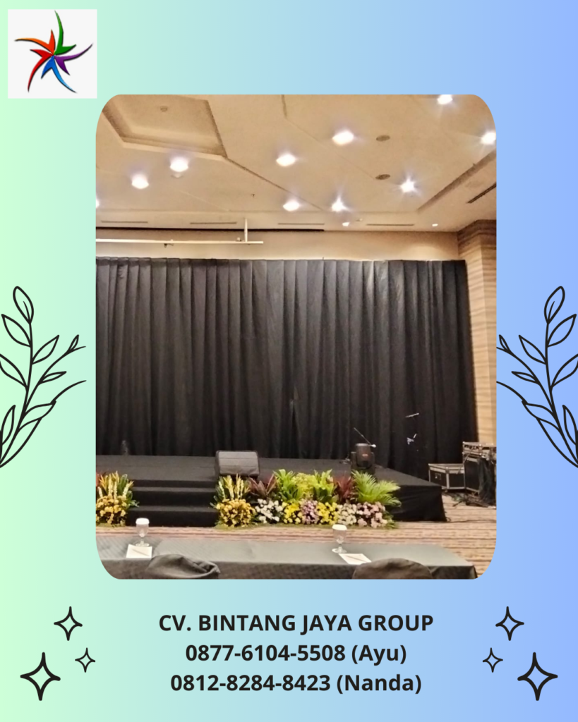 Rental Tirai Hitam Kursi Meja Bulat Barstool Pulomas Jakarta