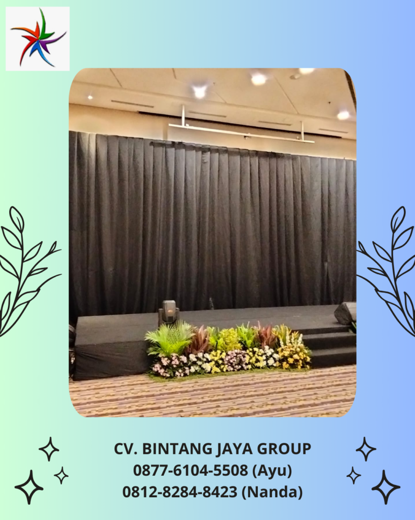 Rental Tirai Hitam Kursi Meja Bulat Barstool Pulomas Jakarta