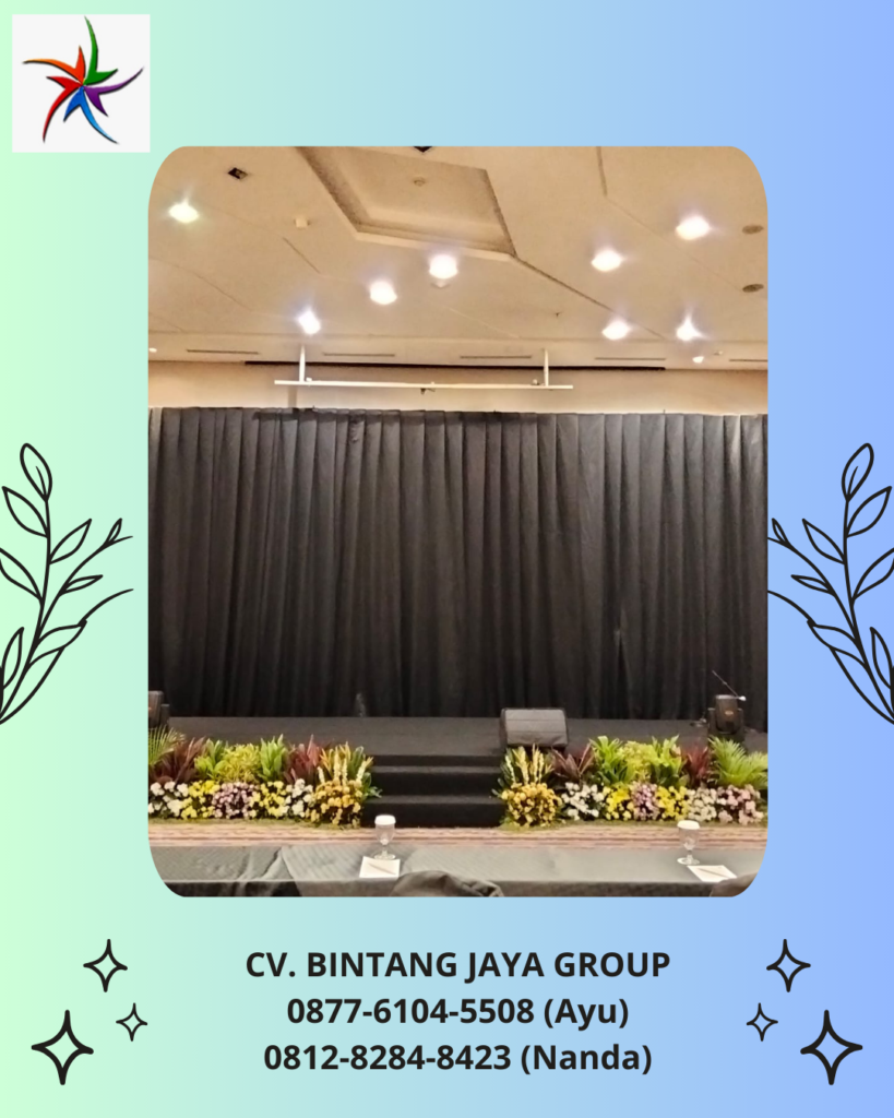 Rental Tirai Hitam Kursi Meja Bulat Barstool Pulomas Jakarta