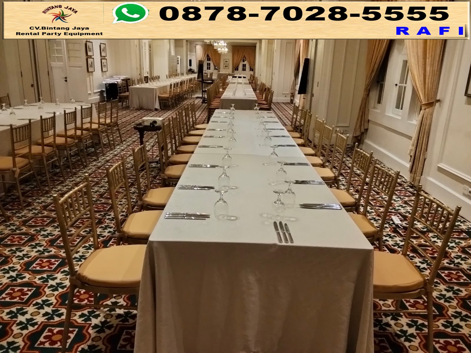 Jasa Sewa Tiffany Kayu Set Meja Panjang Di Jakarta