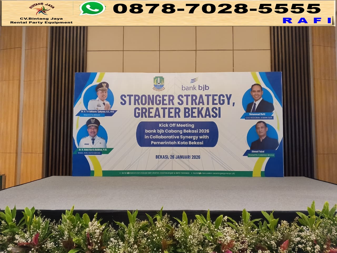 Sewa Panggung Set Backdrop Dan Mini Garden Bunga Segar Jakarta