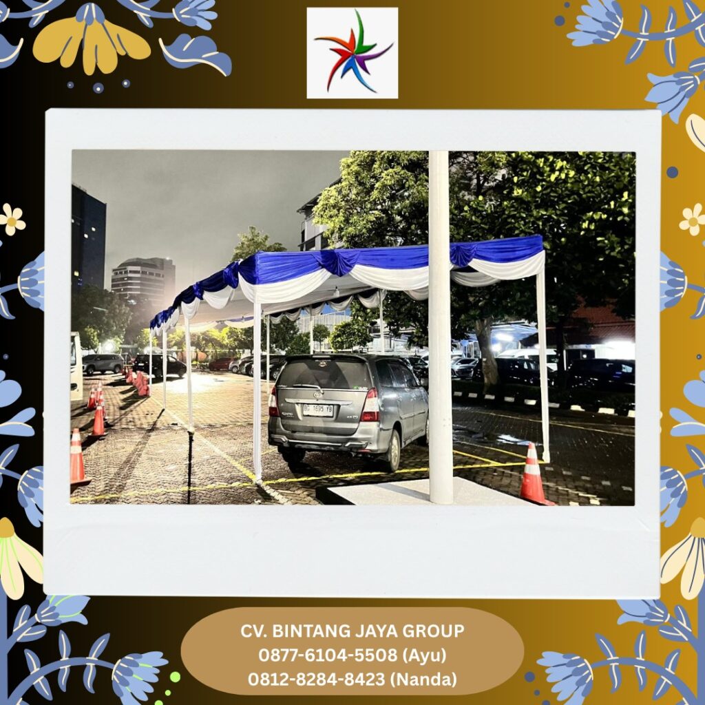 Sewa Tenda Plafon Rumbai Biru Event Bulog Jakarta