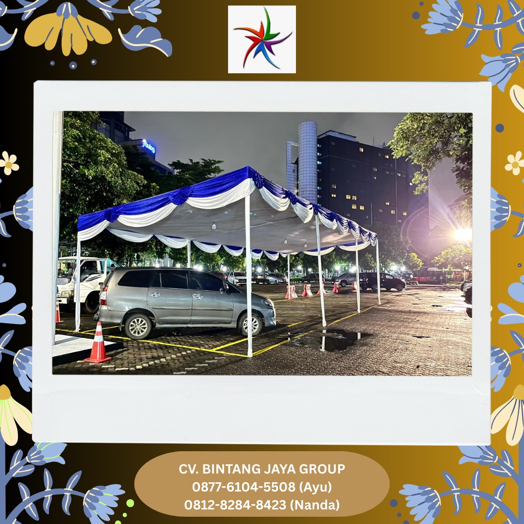 Sewa Tenda Plafon Rumbai Biru Event Bulog Jakarta